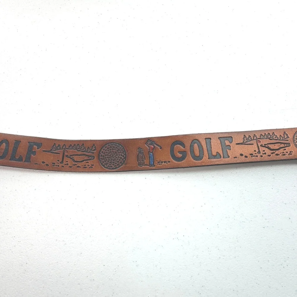 GA Beltman Golf Leather Belt Brown Handcrafted meas. 38-42